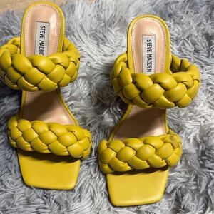 Steve Madden Yellow Braided Heels